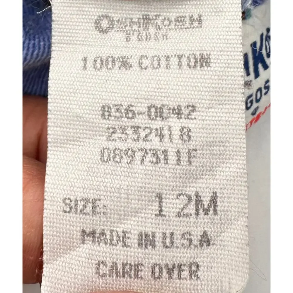Vintage OshKosh B'Gosh Route 55 Overalls 12 Months 100% Cotton Made in USA